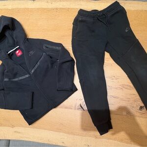 Nike Tech Kids Black Zip Hoodie & Joggers Set
